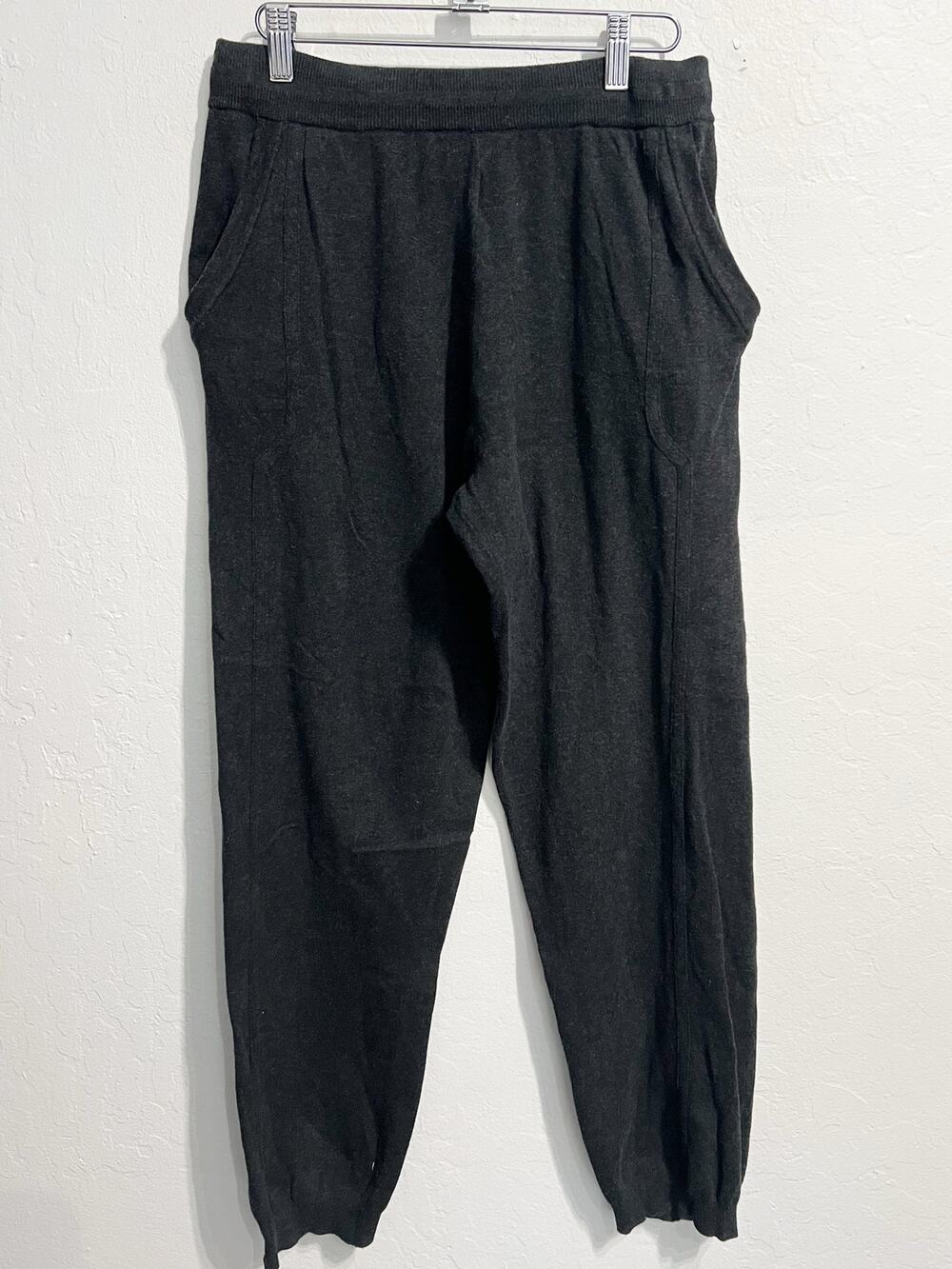 Wrap London Pants Sz 6 Knit Sweater Jogger Cotton Charcoal Gray Lounge Comfy